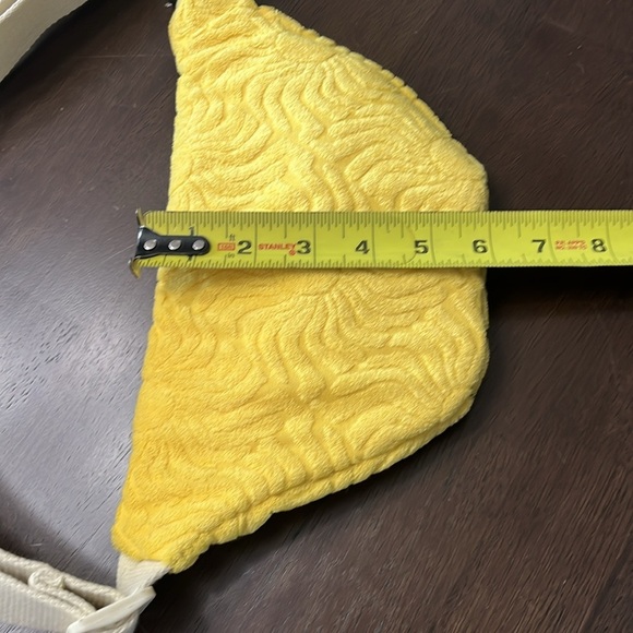 New Sunny Yellow Terry Cloth Fanny Pack Crossbody Bag 1.5” Wide Canvas Strap - Picture 7 of 8